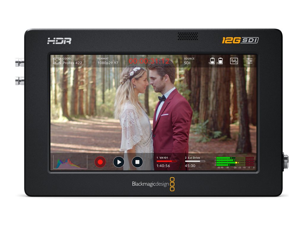 Blackmagic Video Assist 12G HDR - LCD / DVR combo - color - on-camera - 5 - High Definition" D/AVIDA12/5HDR-SG