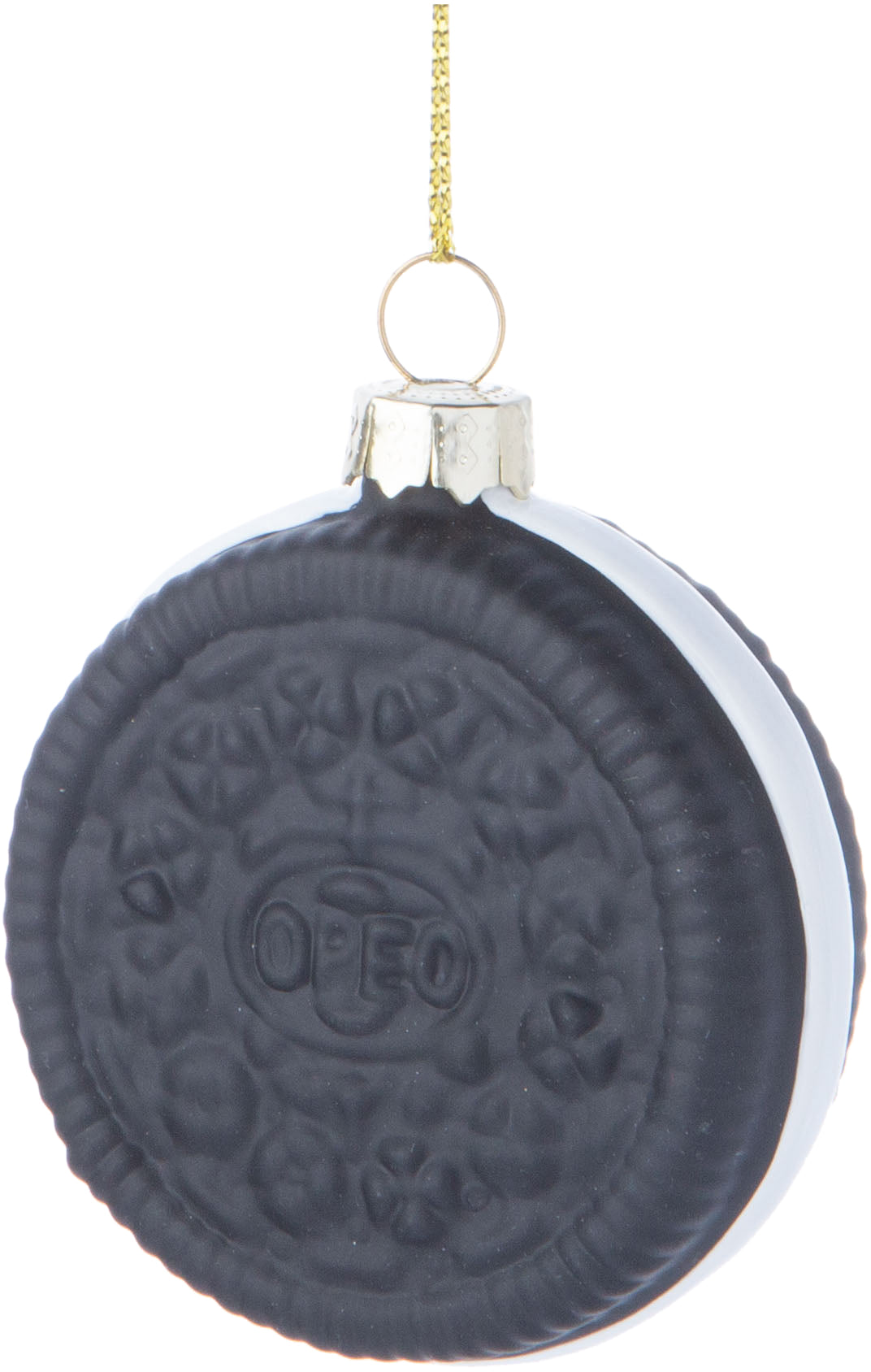 Blown Glass Oreo Cookie Ornament