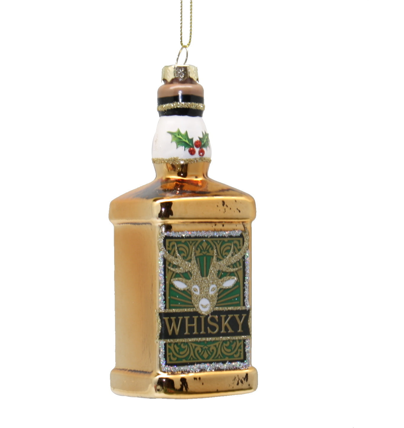 Blown Glass Whiskey Ornament