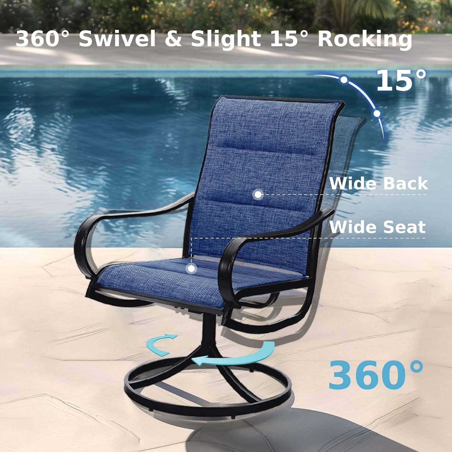 Blue 9 Piece Metal Outdoor Dining Set With Expandable Table