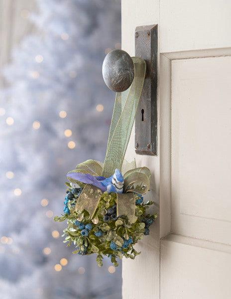 Blue Jay Mistletoe Kissing Ball - 5 inch