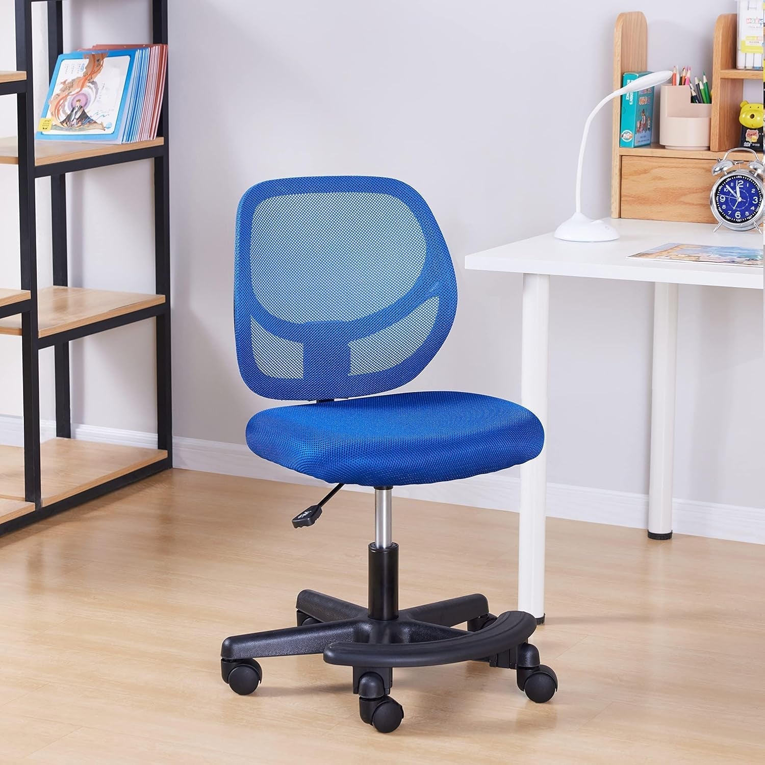 Blue Kids Adjustable Mesh Desk Chair With Footrest