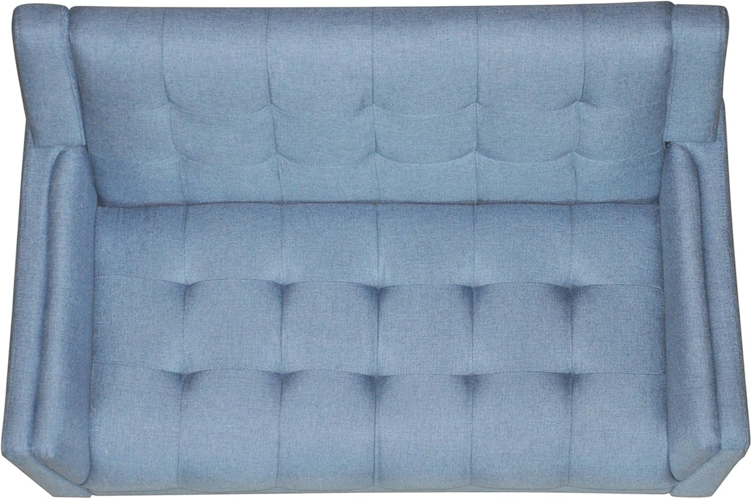 Blue Mid Century Modern Loveseat Polyester Upholstery