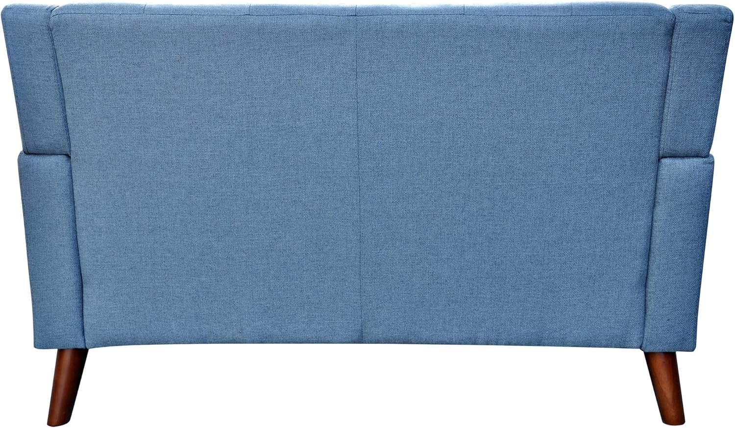 Blue Mid Century Modern Loveseat Polyester Upholstery