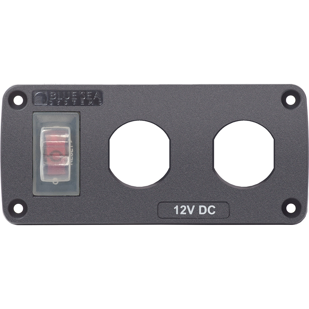 Blue Sea 4364 Water Resistant USB Accessory Panel - 15A Circuit Breaker, 2x Blank