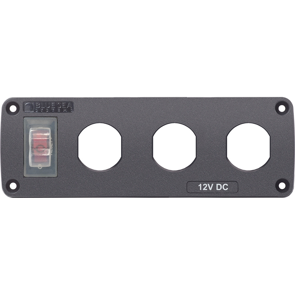 Blue Sea 4367 Water Resistant USB Accessory Panel - 15A Circuit Breaker, 3x Blank