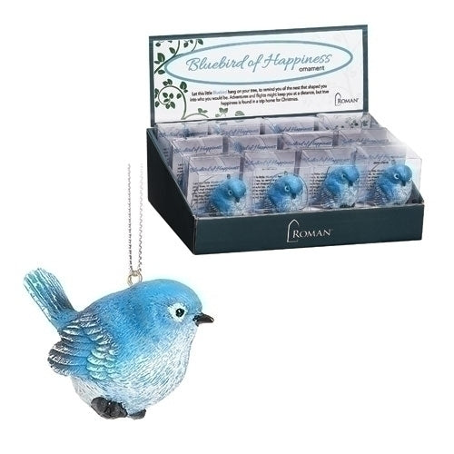Bluebird of Happiness Ornament - Tail up