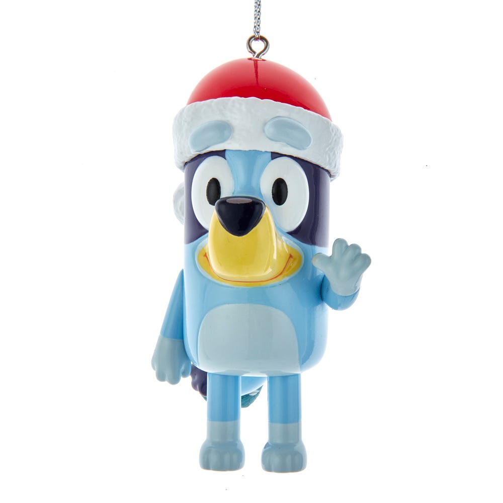Bluey With Santa Hat Ornament