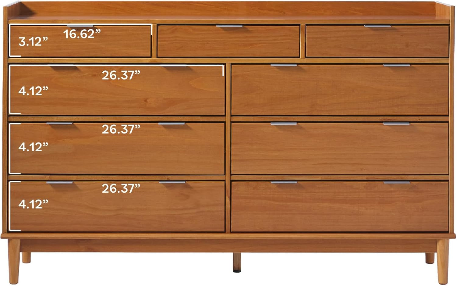 Blythe Nine Drawer Tray Top Dresser 60 Inch Caramel