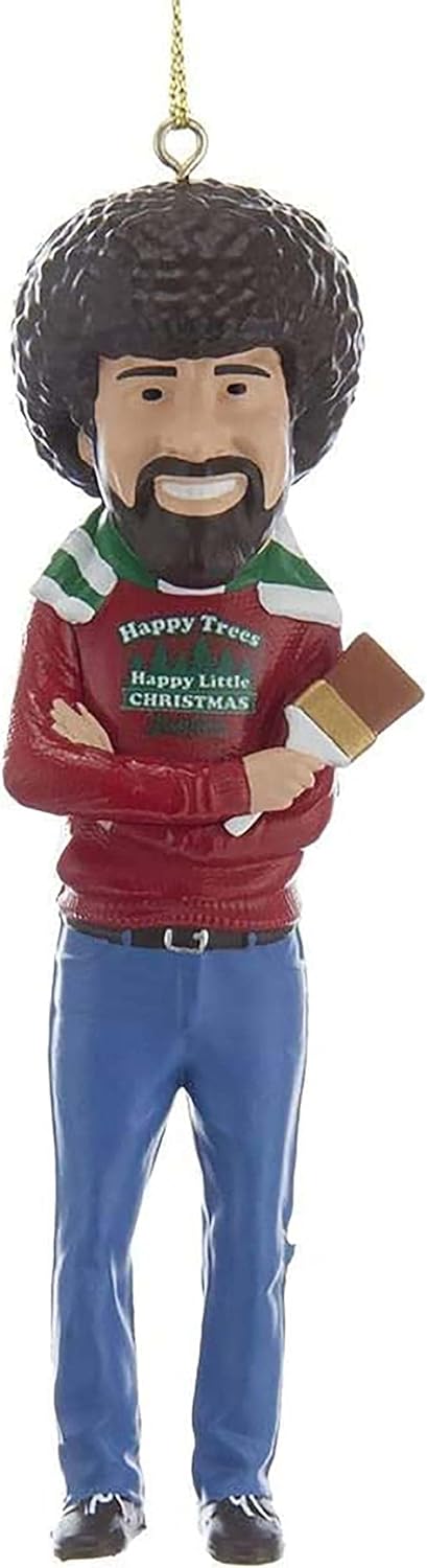 Bob Ross Happy Little Christmas Ornament