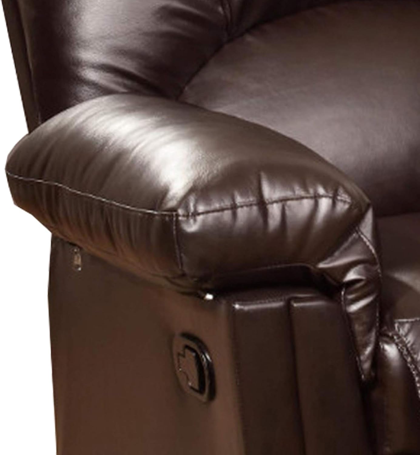 Bonded Leather Rocker Recliner 41 X 35 X 35 In Brown