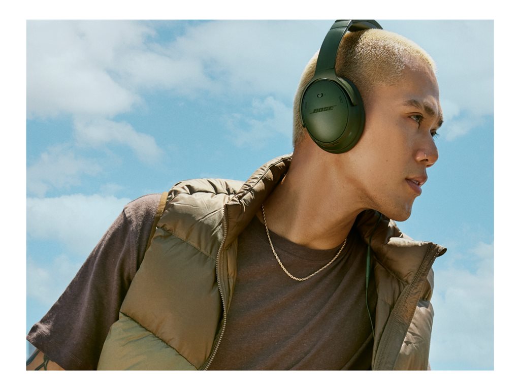 Bose QuietComfort 45 - Headphones with mic - full size - Bluetooth - wireless, wired - active noise canceling - 3.5 mm jack - 866724-0100