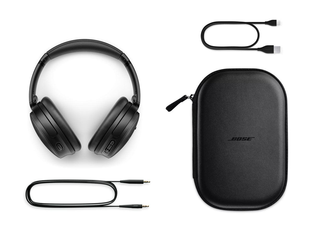 Bose QuietComfort 45 - Headphones with mic - full size - Bluetooth - wireless, wired - active noise canceling - 3.5 mm jack - 866724-0100