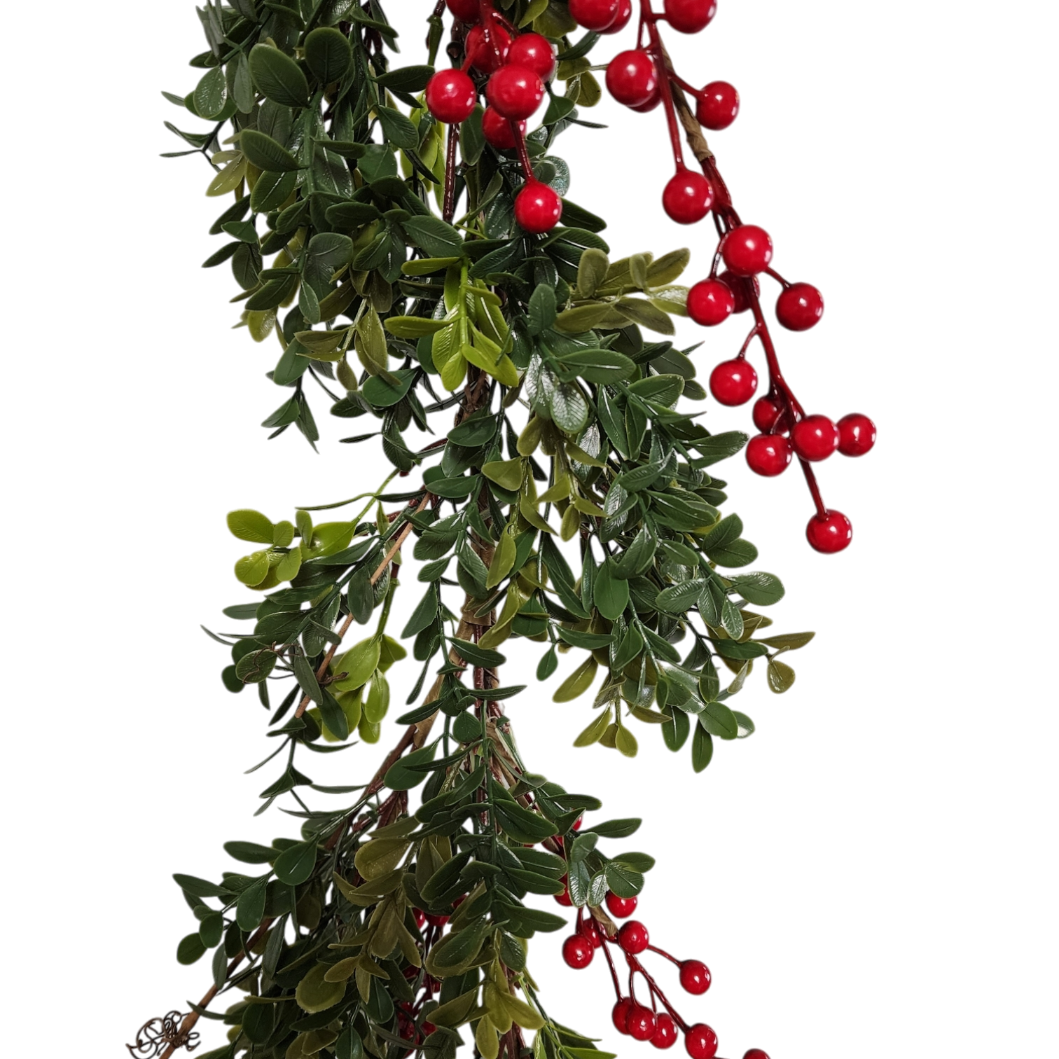 Boxwood Garland with Berries - 5 Feet Long