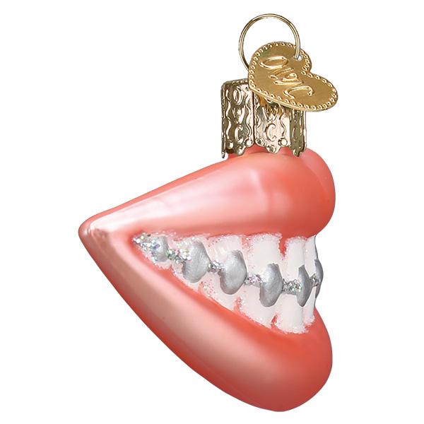 Braces Glass Ornament