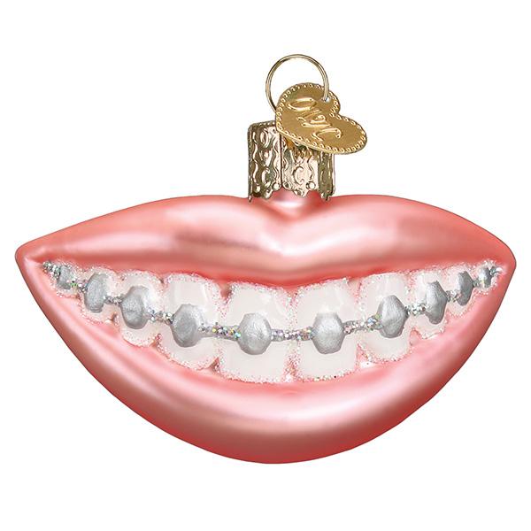 Braces Glass Ornament