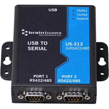 Brainboxes 2 Port RS422/485 USB to Serial Adapter US-313