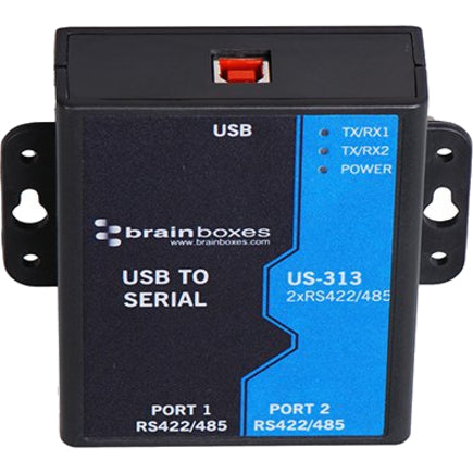 Brainboxes 2 Port RS422/485 USB to Serial Adapter US-313