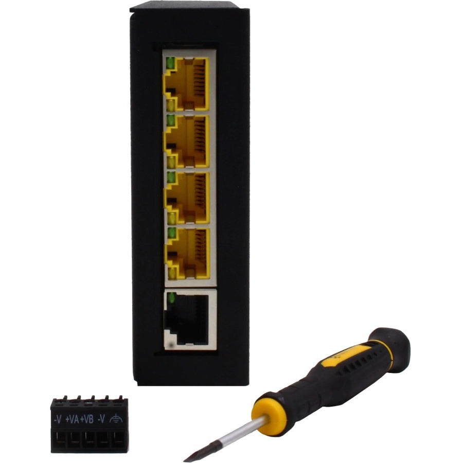 Brainboxes Hardened Industrial 5 Port Poe+ 10/100 Ethernet Switch