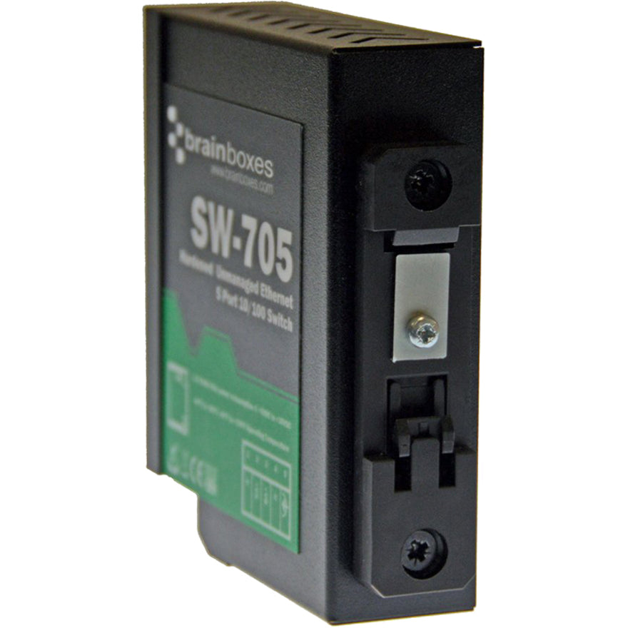 Brainboxes Industrial Hardened Ethernet 5 Port Switch DIN Rail Mountable SW-705