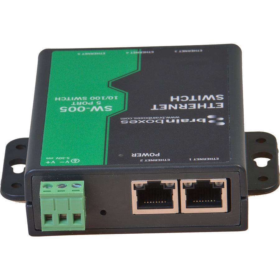 Brainboxes SW-005 5-Port Industrial Ethernet Switch - Wall Mountable Network Solution | TecISoft