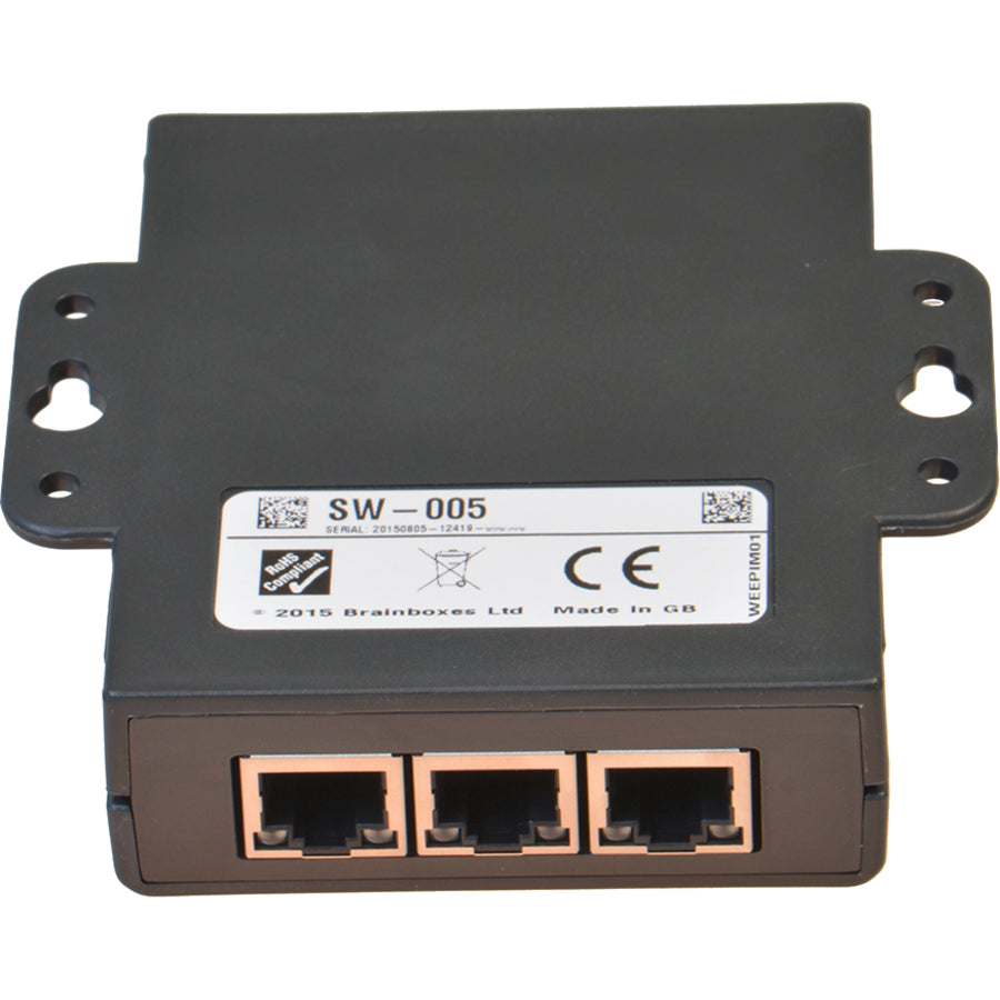 Brainboxes SW-005 5-Port Industrial Ethernet Switch - Wall Mountable Network Solution | TecISoft