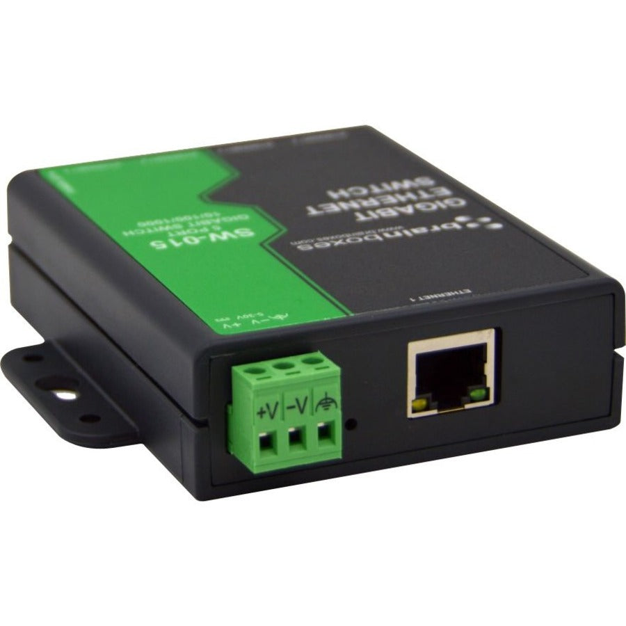 Brainboxes SW-015 Light Industrial 5 Port Gigabit Ethernet Switch - Wall Mountable Unmanaged Switch | TecISoft
