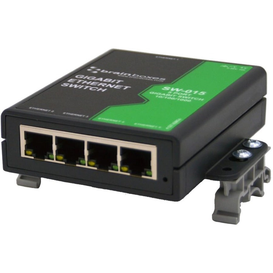 Brainboxes SW-015 Light Industrial 5 Port Gigabit Ethernet Switch - Wall Mountable Unmanaged Switch | TecISoft