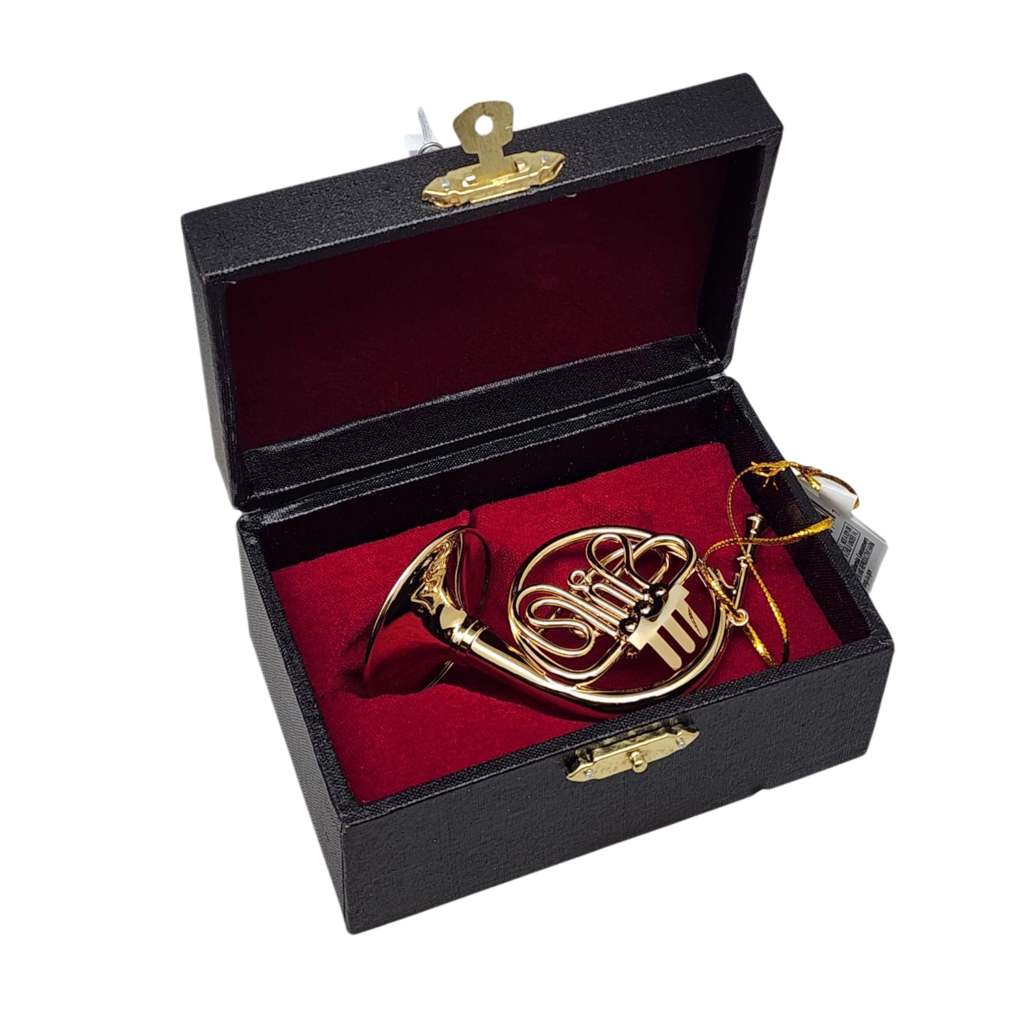 Brass French Horn Ornament with Case