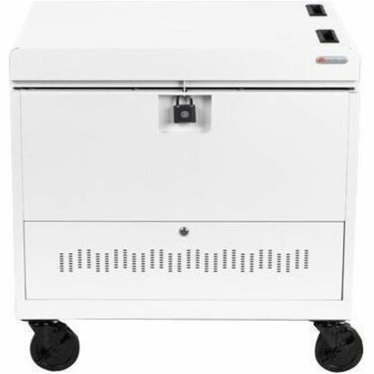 Bretford CUBE Toploader Cart with Caddies Pre-Wired - TVTL30CADUSB - 4 Casters - Arctic