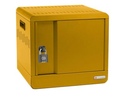 Bretford Cube Micro Station Pre-Wired TVS10USBC - Cabinet unit - for 10 notebooks/tablets - lockable - welded steel - mustard TVS10USBC-MUS