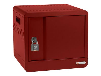 Bretford Cube Micro Station Pre-Wired TVS10USBC - Cabinet unit - for 10 notebooks/tablets - lockable - welded steel - red - screen TVS10USBC-RED