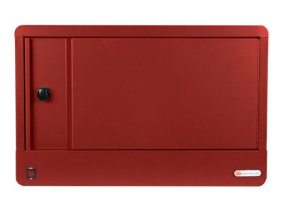 Bretford Cube Micro Station Pre-Wired TVS16USBC - Cabinet unit - for 16 devices - lockable - welded steel - red - screen size: TVS16USBC-RED