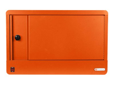 Bretford Cube Micro Station Pre-Wired TVS16USBC - Cabinet unit - for 16 devices - lockable - welded steel - tangerine - screen TVS16USBC-TAG