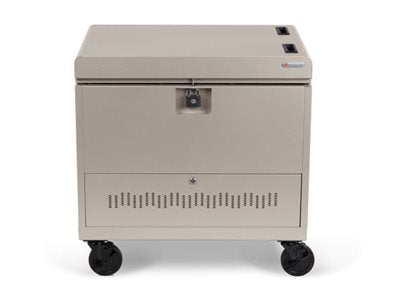Bretford Cube Toploader TVTL30CAD - Cart (charge only) - for 30 tablets / notebooks - with caddies - lockable - steel - champagne TVTL30CAD-CH