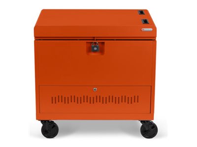 Bretford Cube Toploader TVTL30CAD - Cart (charge only) - for 30 tablets / notebooks - with caddies - lockable - steel - tangerine TVTL30CAD-TAG