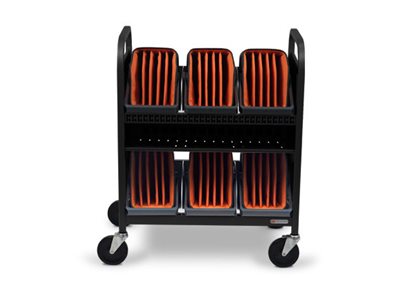 Bretford Cube Transport TVCT30CAD - Cart (charge only) - for 30 tablets / notebooks - with caddies - steel - black pumice - screen TVCT30CAD-BP