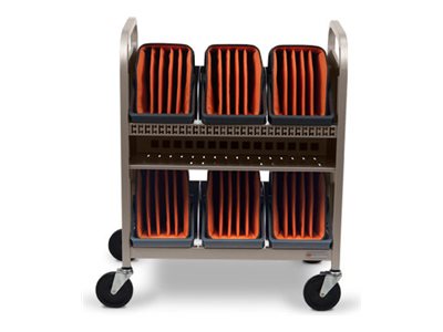 Bretford Cube Transport TVCT30CAD - Cart (charge only) - for 30 tablets / notebooks - with caddies - steel - champagne - screen TVCT30CAD-CH