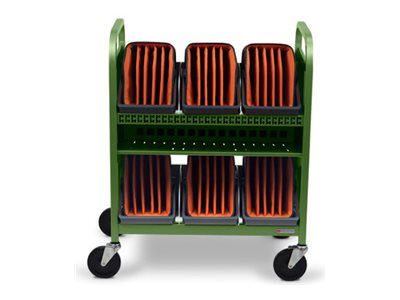 Bretford Cube Transport TVCT30CAD - Cart (charge only) - for 30 tablets / notebooks - with caddies - steel - grass - screen size: TVCT30CAD-GRA