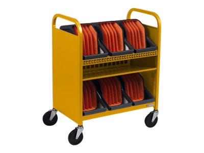 Bretford Cube Transport TVCT30CAD - Cart (charge only) - for 30 tablets / notebooks - with caddies - steel - mustard - screen TVCT30CAD-MUS