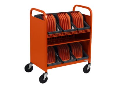 Bretford Cube Transport TVCT30CAD - Cart (charge only) - for 30 tablets / notebooks - with caddies - steel - tangerine - screen TVCT30CAD-TAG