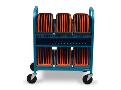 Bretford Cube Transport TVCT30CAD - Cart (charge only) - for 30 tablets / notebooks - with caddies - steel - topaz - screen size: TVCT30CAD-TZ