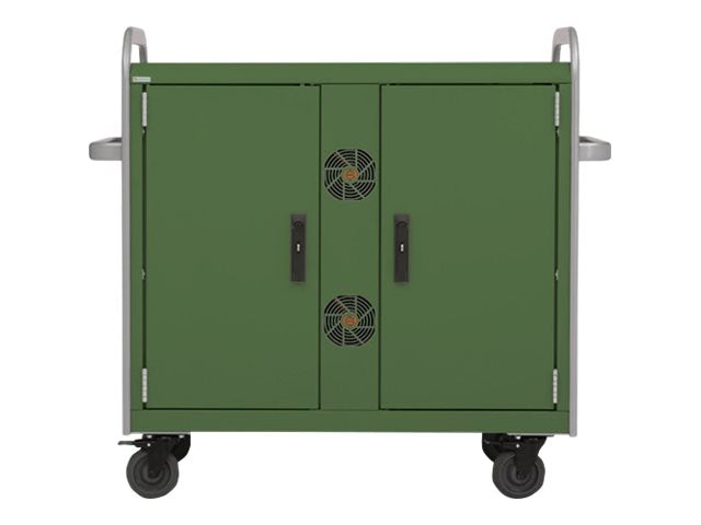 Bretford Link MDMLAP32NR - Cart (sync and charge) - for 32 notebooks / 19 network switch - lockable - steel - grass MDMLAP32NR-GRAL