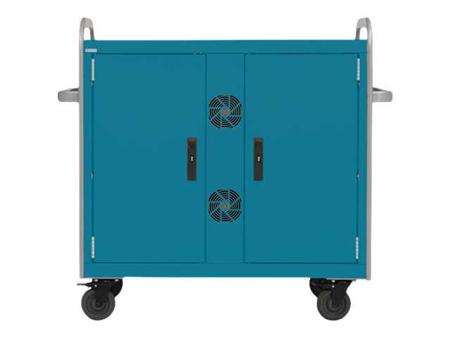 Bretford Link MDMLAP32NR - Cart (sync and charge) - for 32 notebooks / 19 network switch - lockable - steel - pacific blue MDMLAP32NR-PAAL