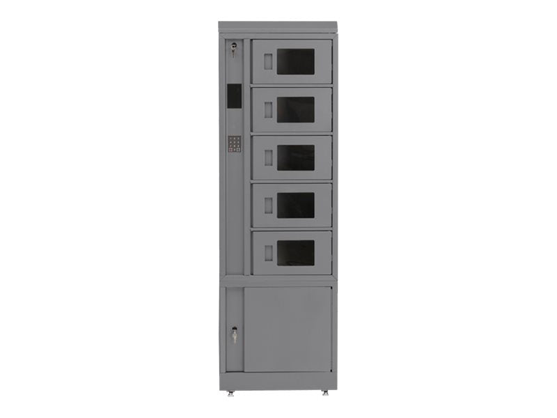 Bretford TechGuard Connect - Cabinet unit (charge only) - for 5 notebooks/tablets/cellular phones - lockable - steel - platinum TCL5KS167EF11