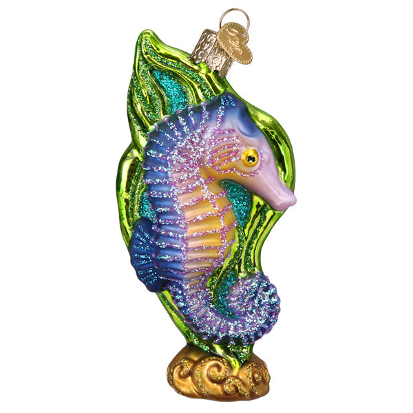 Bright Seahorse Glass Ornament