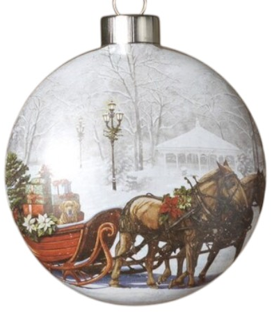 Bringin Home The Tree Glass Ornament -