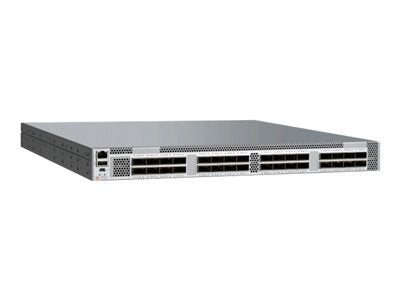 Brocade SLX 9240-32C-DC-F - Switch - managed - 32 x 100 Gigabit QSFP28 / 40 Gigabit QSFP+ (breakout compatible) - front to back BR-SLX-9240-32C-DC-F
