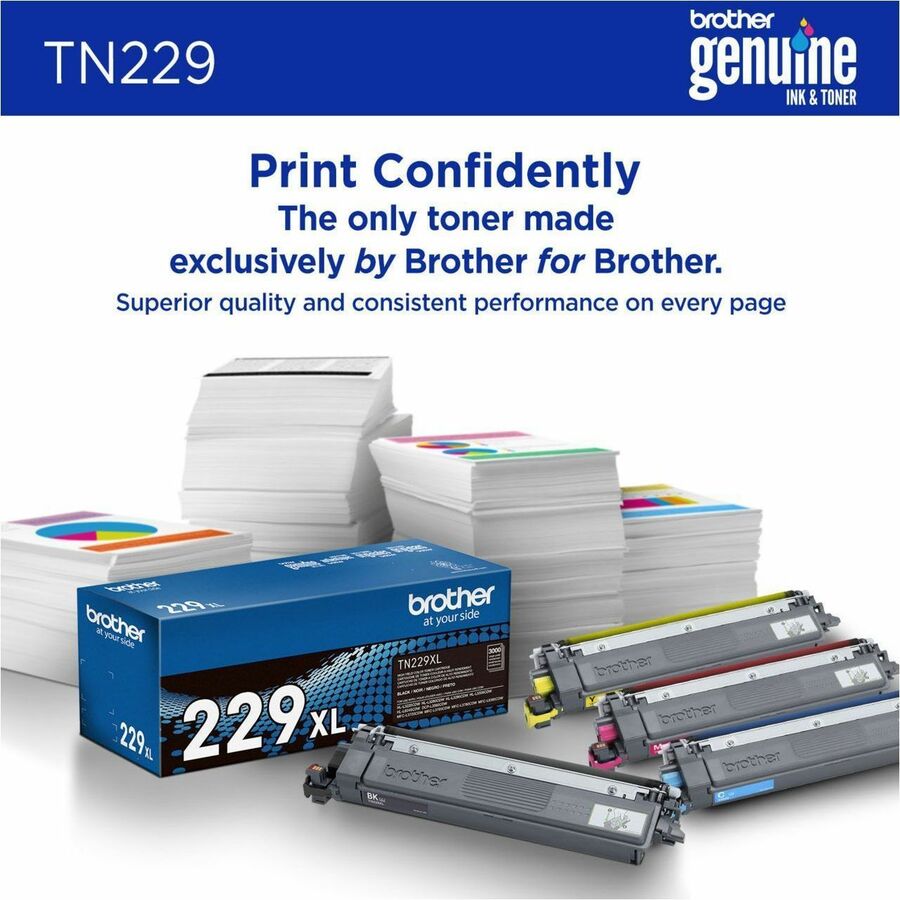 Brother Genuine TN229M Standard Yield Magenta Toner Cartridge - Laser - Magenta - Standard