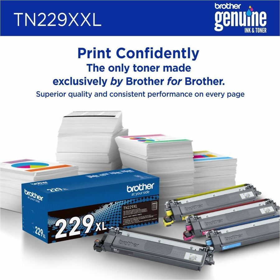 Brother Genuine TN229XXLBK Super High-yield Black Toner Cartridge - Laser - Black - Super